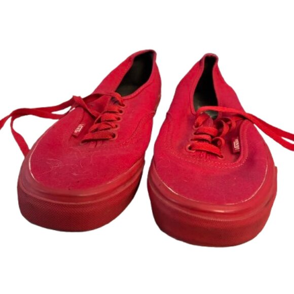 VANS Authentic True Red men's 7 shoes lace-up women's 8.5 - Picture 3 of 11